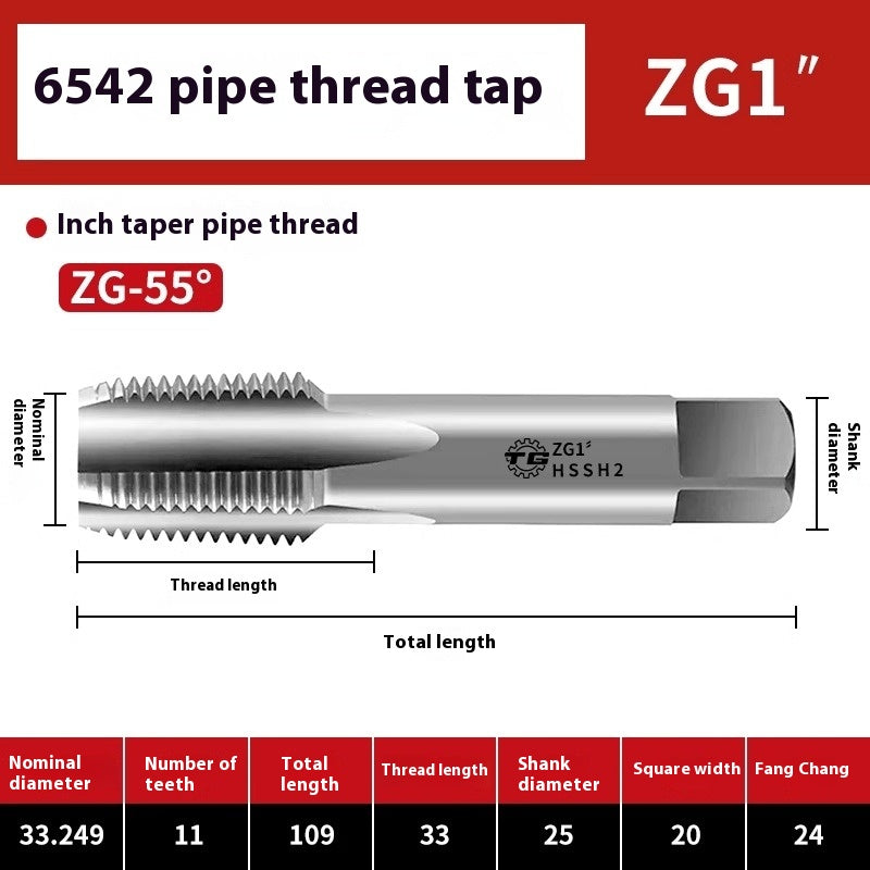 1099-Plumbing Tap Faucet Pipe Thread Repair Tap 6542 High Speed Steel G1/8 1/4 1/2 3/4 Shandong Denso Pricision Tools Co.,Ltd.